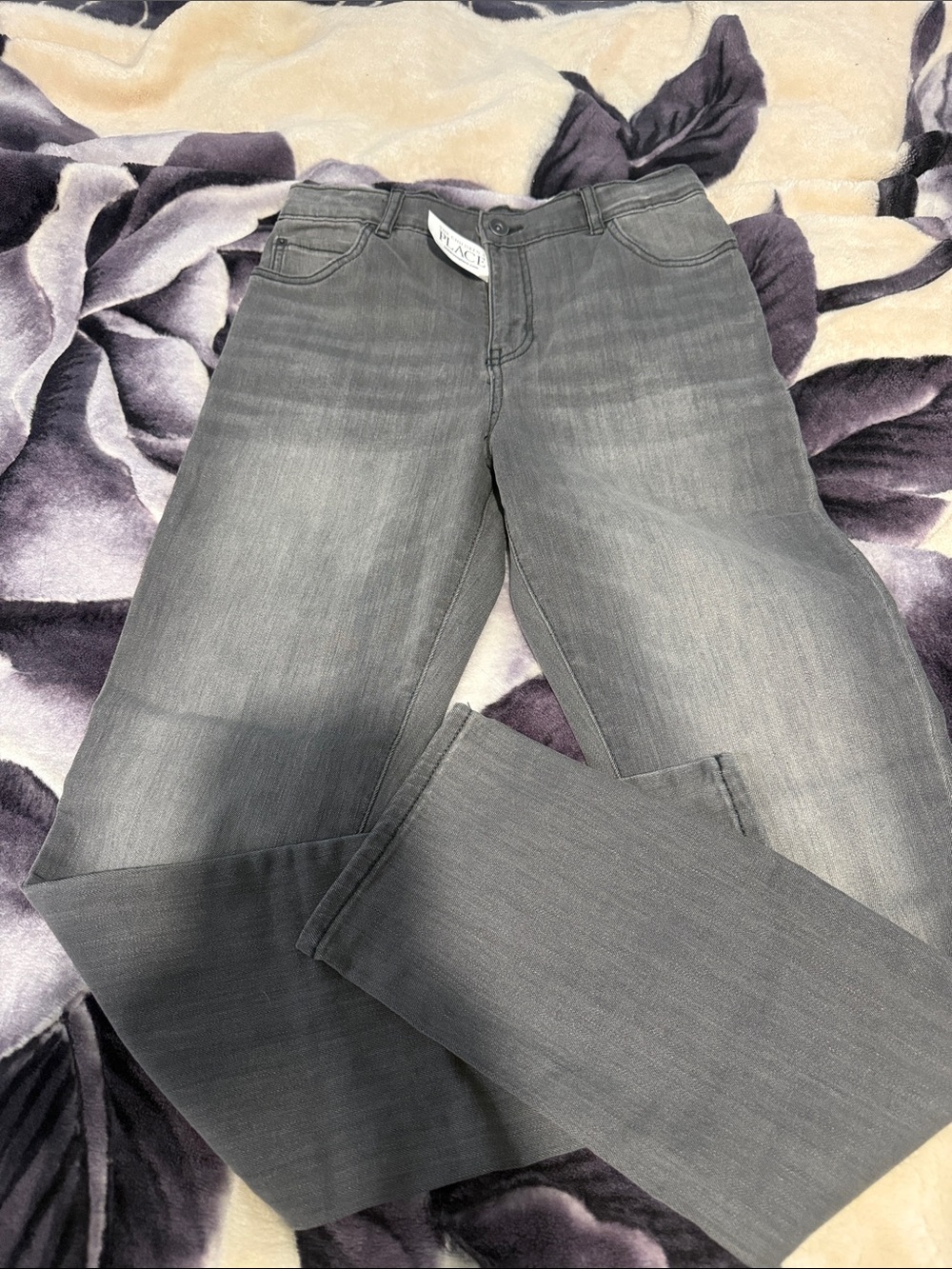 Place Kids Gray Straight-Leg Jeans
